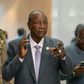 Man in a hurry: Guinean President Alpha Conde, centre, at an African Union summit in Addis Ababa this month