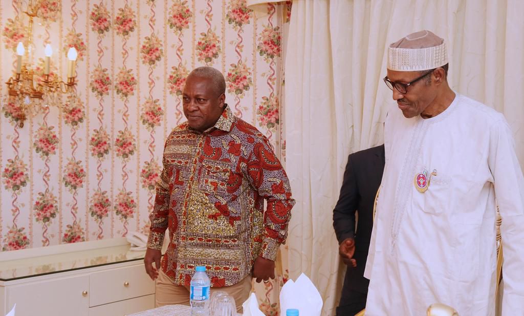 Mr John Mahama, Former President of Ghana and President Muhammadu Buhari. [encomium]