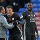 Leicester City manager Brendan Rodgers (left) has masterminded eight straight Premier League victories