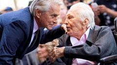 Kirk Douglas is survived by three sons, including the movie star Michael Douglas, pictured left with his father in 2018