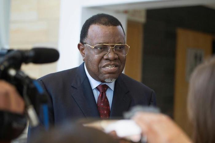 Hage Geingob (pictured September 2019) was declared president of Namibia's vote, retaining his position and the ruling South West Africa People's Organisation's long dominance of power