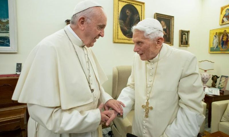 Former Pope Benedict, (R) has weighed in on the controversial question of whether or not to allow married "men of proven virtue" to join the priesthood