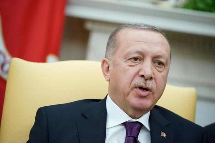 The burgeoning relationship saw Turkey's military presence in Qatar increased; Turkey's President Recep Tayyip Erdoğan is pictured in Washington on November 13, 2019