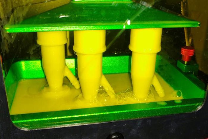 The margin of error for the 3-D printing, shown here, of Venturi respirator valves is tiny