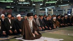 Iran's Supreme Leader Ayatollah Ali Khamenei on Friday labelled the governments of Britain, France and Germany "American lackeys" in a speech as he led the main weekly Muslim prayers in Tehran for the first time since 2012

on January 17, 2020, shows K...