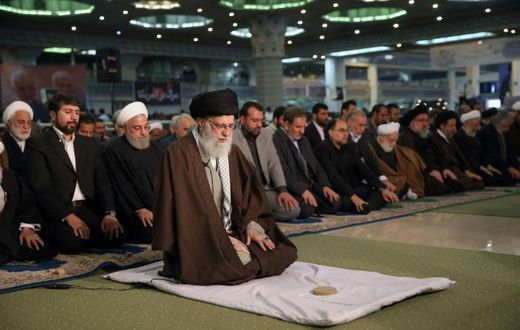 Iran's Supreme Leader Ayatollah Ali Khamenei on Friday labelled the governments of Britain, France and Germany "American lackeys" in a speech as he led the main weekly Muslim prayers in Tehran for the first time since 2012

on January 17, 2020, shows K...