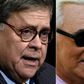 US Attorney General Bill Barr (L) is under fire for intervening in the criminal prosecution of Roger Stone, a close friend and political ally of President Donald Trump