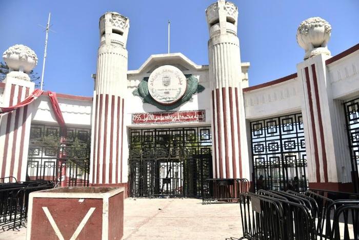 Algiers' August-20 Stadium where five young people were killed and dozens more injured in a stampede at a packed rap concert, is pictured in August 2019