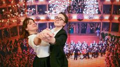 Sophie Grau (R) and her dance partner Iris Klopfer will make history at the Opera Ball
