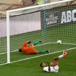 A file photo of South African Teboho Mokoena (L) celebrating scoring against the Seychelles in a 2019 Africa Cup of Nations qualifier