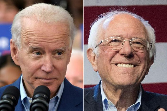 Joe Biden (L) and Bernie Sanders