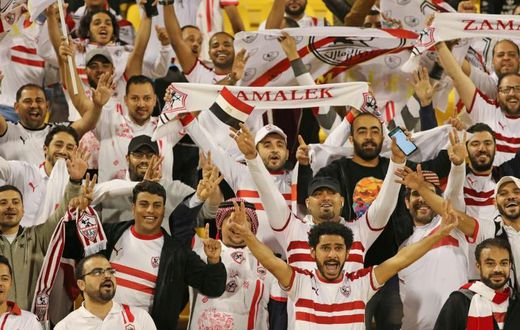 Zamalek fans watch their side's Super Cup clash against Esperance Sportive in Doha