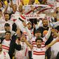 Zamalek fans watch their side's Super Cup clash against Esperance Sportive in Doha