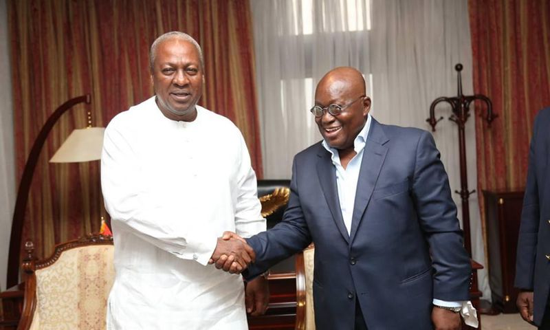 President Nana Addo Dankwa Akufo-Addo with John Mahama