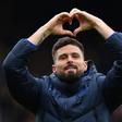 Chelsea forward Olivier Giroud celebrates his side's 2-1 victory against Tottenham in the Premier League