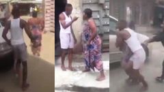 Woman flees from lockdown marathon sex, angry husband chases her into the town (video)