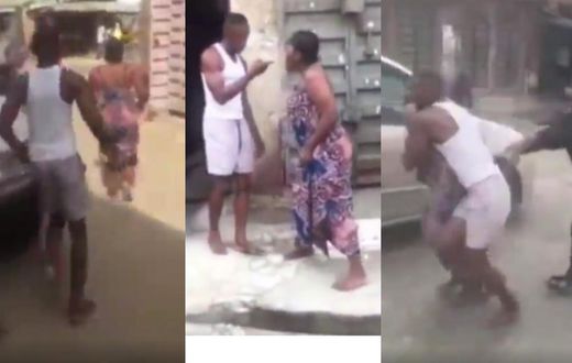 Woman flees from lockdown marathon sex, angry husband chases her into the town (video)