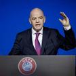 FIFA president Gianni Infantino speaks at the UEFA Congress in Amsterdam