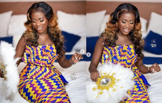 How Fella Makafui slayed in her beautiful Kente wedding dress