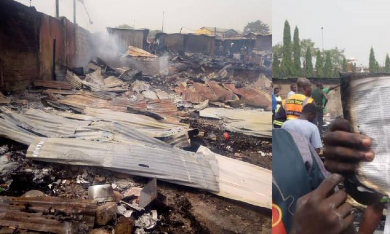 Ashanti Region: Fire ravages 17 stores; Bible survives unscathed