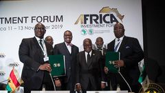 Nana Addo with Joe Ghartey in South Africa