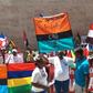 Dozens of demonstrators from the Chagos Islands protested outside the British High Commission on Mauritius