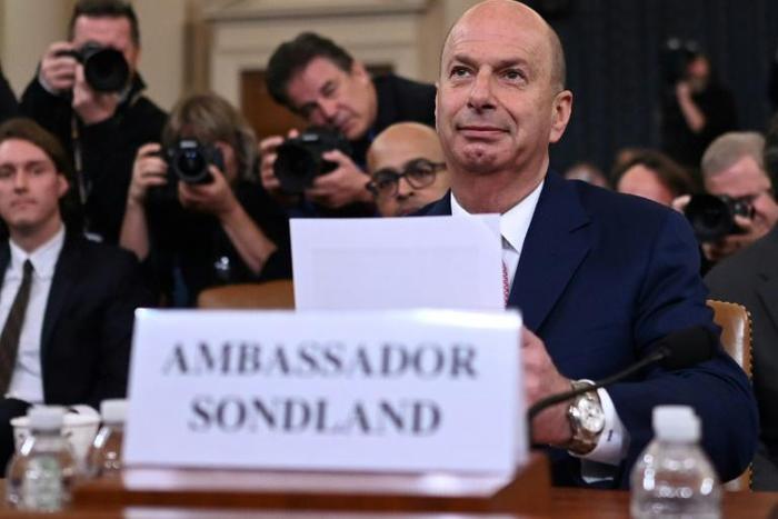 US Ambassador to the European Union Gordon Sondland arrives to testify at a House Intelligence Committee hearing