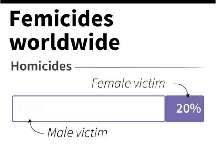 The share by gender of homicides and partner-killings worldwide.
