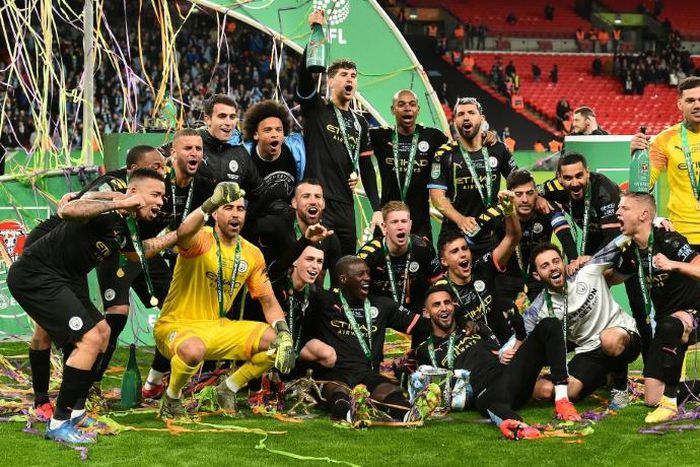 Manchester City after winning the League Cup