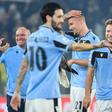 Serie A top scorer Ciro Immobile (R) scored his 27th league goal this season