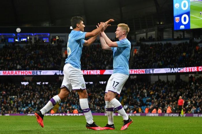 Rodri and Kevin De Bruyne combined to lift the mood at Manchester City