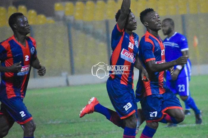 Legon Cities celebrate their goal