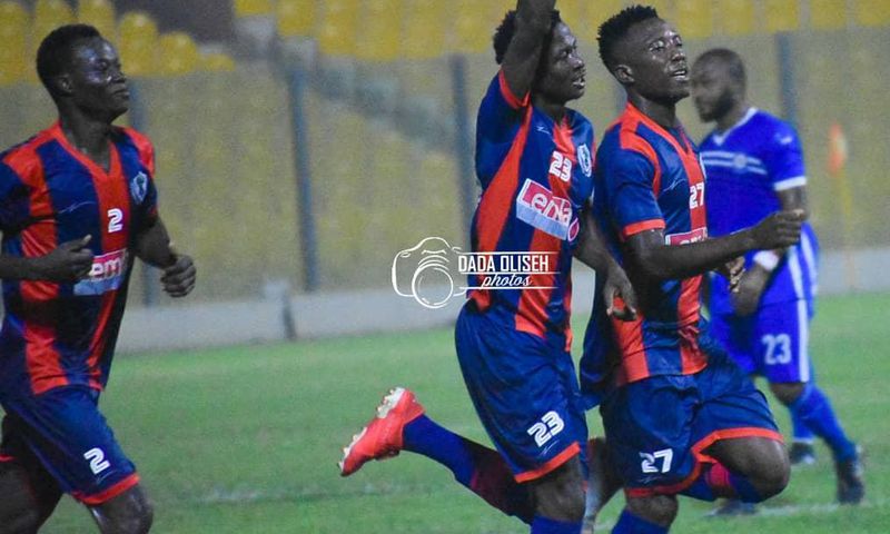 Legon Cities celebrate their goal
