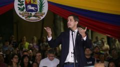 Juan Guaido, speaking at a rally on February 11, returned to Venezuela with renewed vigor and the belief he can fire up street protests once again