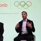 IOC President Thomas Bach (L) announced the deal at a London press conference with Airbnb co-founder Joe Gebbia Tuesday