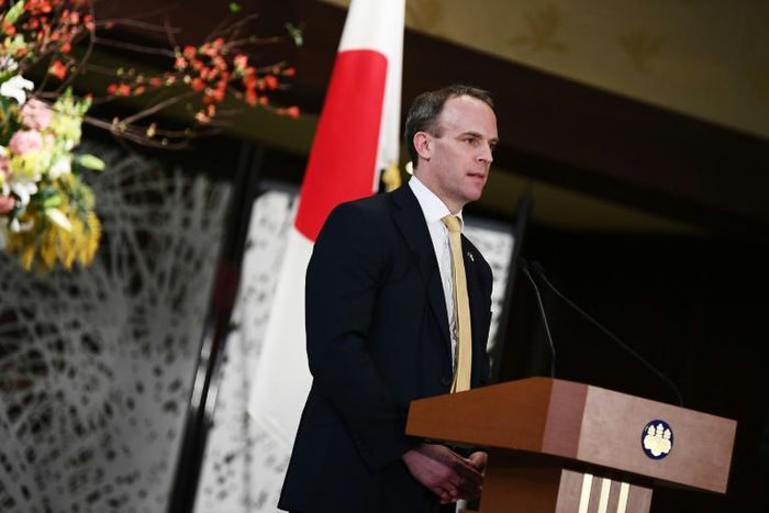 British Foreign Secretary Dominic Raab was in Tokyo on a four-nation Asian tour as London seeks new trade deals following Brexit