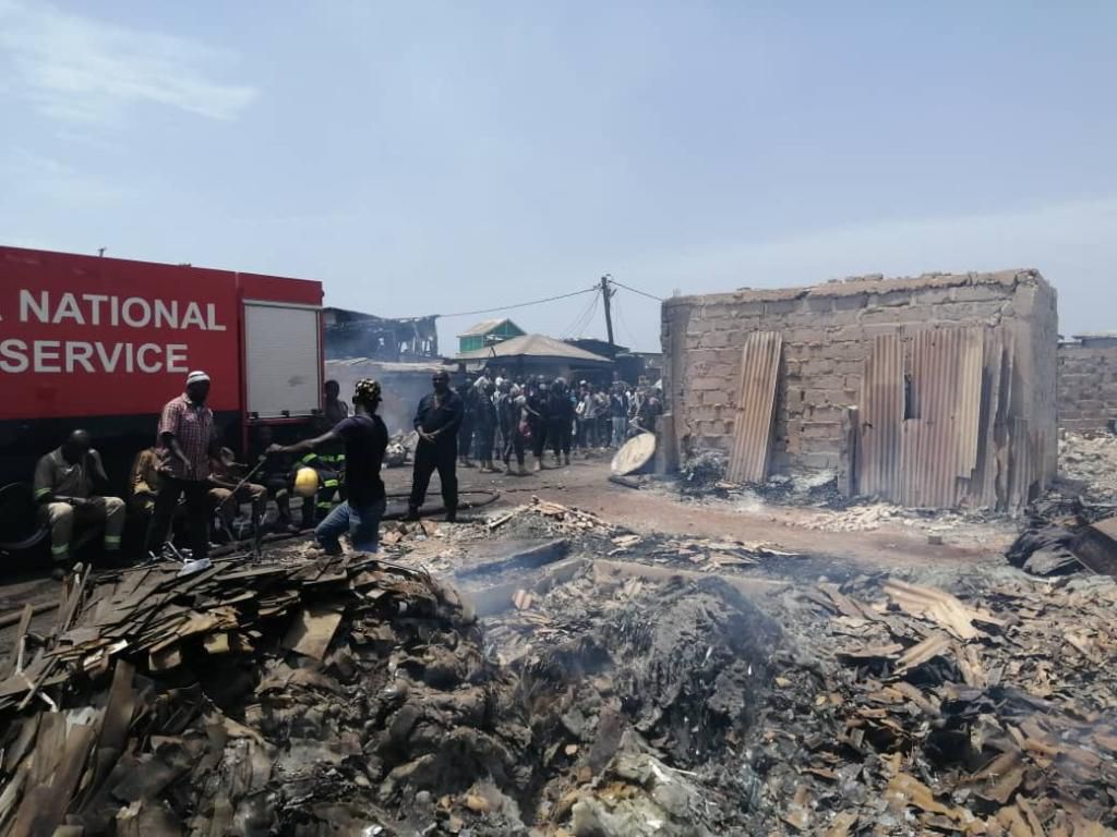 Scene after fire outbreak