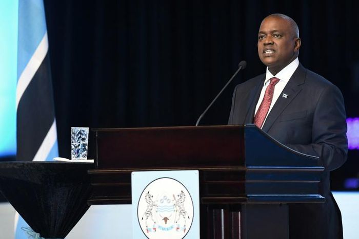 Quarantined... again: Botswanan President Mokgweetsi Masisi, seen here at his swearing-in ceremony last November