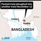 Map of Bangladesh locating the area of a deadly train crash on Tuesday.