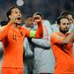 Netherlands captain Virgil van Dijk (L) has withdrawn from the side to play Estonia on Tuesday for "personal reasons"