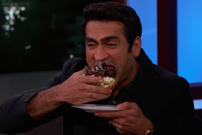 Shredded Kumail Nanjiani Destroys Pizza and Cake