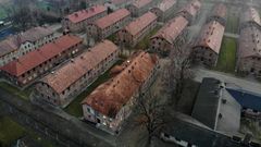 An aerial picture of the blocks of Auschwitz I, part of former German Nazi death camp Auschwitz-Birkenau, which had a record 2.3 million tourists in 2019