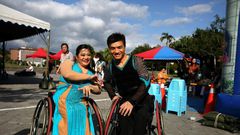 Ivy Huang (L) and Vincent Kuo (R) are part of the island's last generation of polio survivors and have spent years perfecting their dance routines