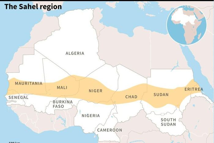 Map of the Sahel region