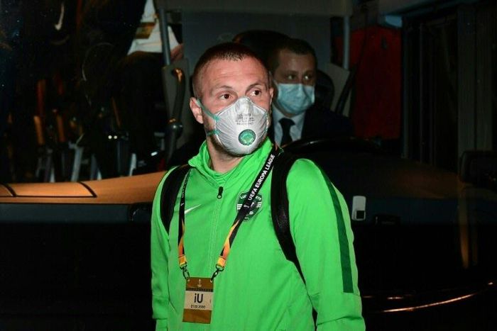 Ludogorets' defender Cosmin Iosif Moti arrives at the San Siro for a Europa League clash against Inter Milan.