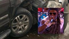 Amandzeba was forced to go to the hospital after car crash