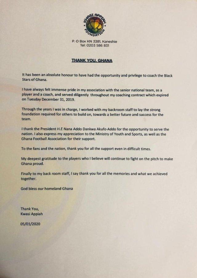 Kwesi Appiah's statement