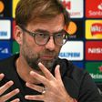 Liverpool manager Jurgen Klopp attends a press conference at Anfield before his side's Champions League match against Atletico Madrid