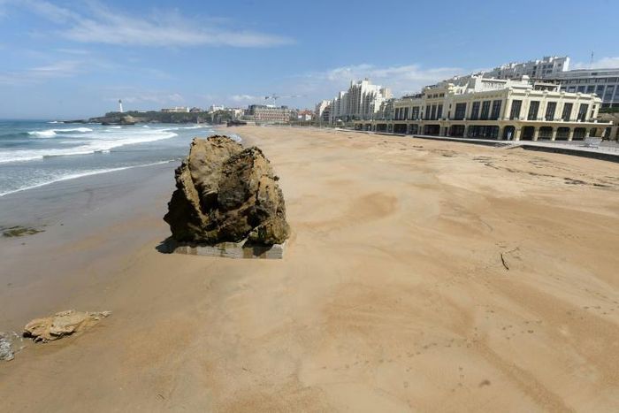 The empty Grand Plage, one of the most beautiful beaches  in Biarritz, southwestern France, on the twenty-eighth day of a coronavirus lockdown which President Emmanuel Macron said will be extended until May 11, 2020