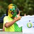 A supporter of Brazilian President Jair Bolsonaro holds a t-shirt during the launch of Bolsonaro's new party, the Alliance for Brazil, at a hotel in Brasilia